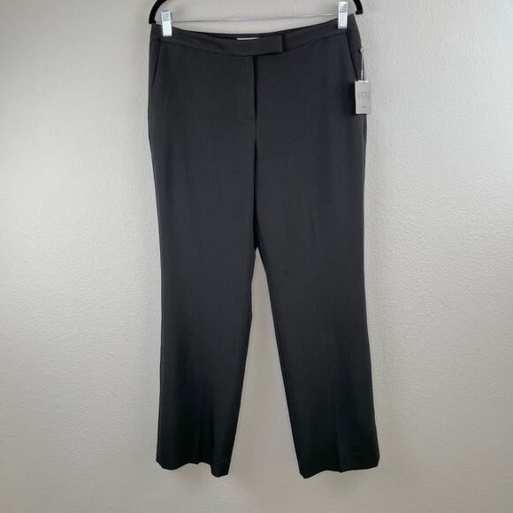 Kasper Black Stretch Crepe Straight Leg Mid-Rise Flat Front Trouser Pants 6 NWT - Picture 13 of 14